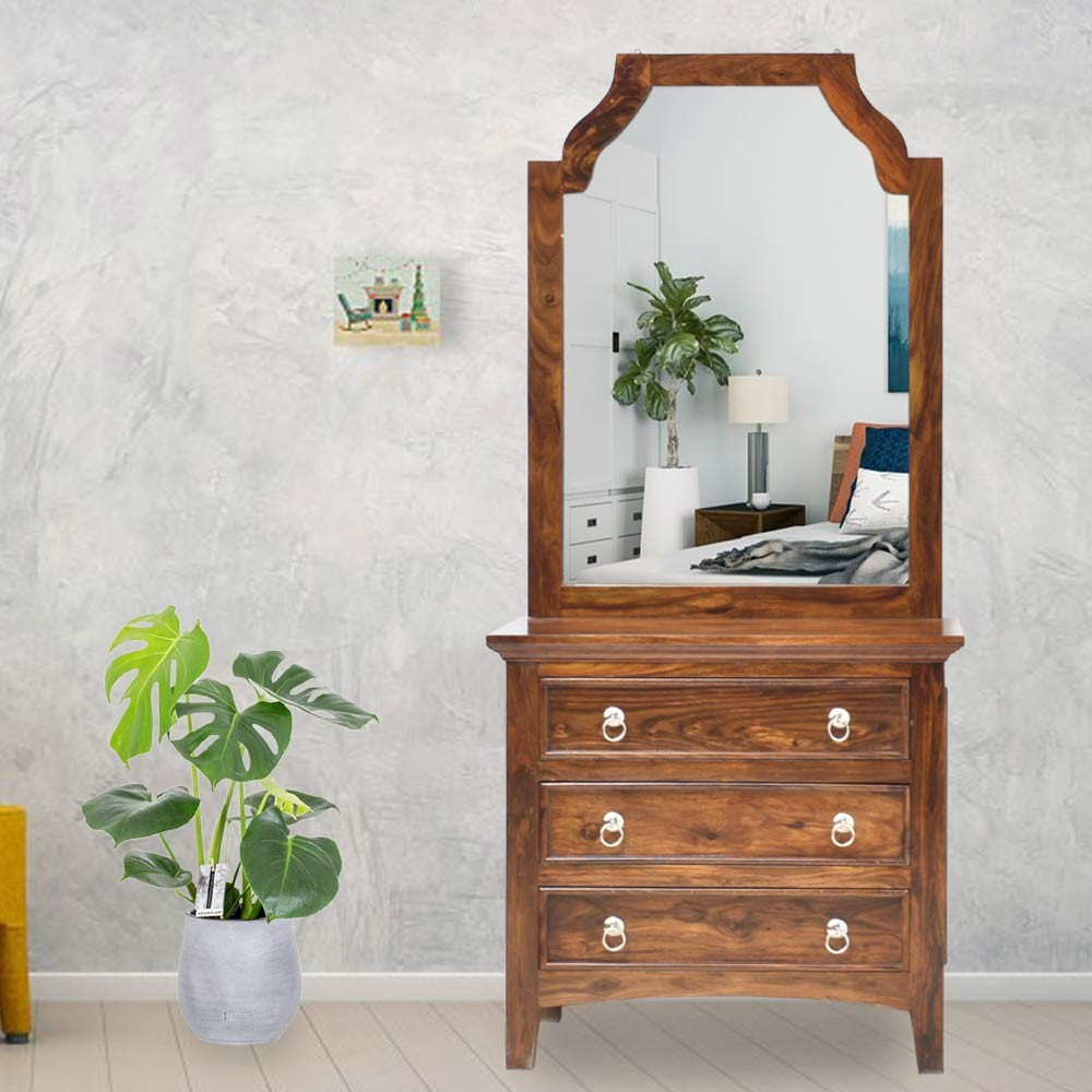Bniture Wooden Dressing Table for Bedroom with 2 Drawer, Mirror and Huge  Storage Space with Stool | Long Dresser Vanity Table with Mirror (Giant Wood)  : Amazon.in: Home & Kitchen