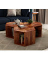 Ruth Sheesham Wood Centre Table with Open Storage - Set Of 3 
