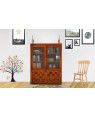 Solid Sheesham Wooden 2 Glass Door Bookshelf