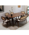 Aritva Teak Wood 6 seater Dining Table Set