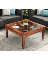 Elevate Sheesham Wood Glass Top Coffee Table with Storage 