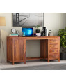 Brason Sheesham Wood Study Table with Four Drawers & Cabinet 