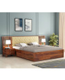 Persia Upholstered Bed With Side Storage And 2 Bedside Tables 