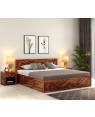 Fidora Sheesham Wood Bed With Box Storage 