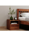 Venice Sheesham Wood Bedside Table With Storage 