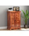 Emboss Small Sheesham Wood Cabinet and Sideboard 