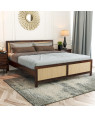 NAVYA FURNITURE Solid Sheesham Wood Queen Size Bed for Bedroom