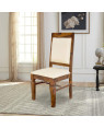Solid Wood Peshtigo Back Cloth Dining Table and Chair