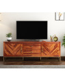 Jett Metal Base Sheesham Wood Tv Unit with Drawers and Cabinets 