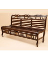 Costa Bench Three Seater with Striped Wood Pattern in Walnut Finish