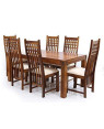 Sheesham Wood 6 Seater Dining Set with Chair for Dining Room with Brown, Natural Honey Finish