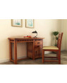 Sheesham Wood Writing Study Table for Home/Study Desk for Computer/Laptop with Chair (Honey Pure) 