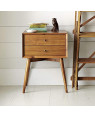 Sheesham Wooden Bedside Table With Natural Finish