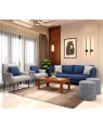 Apolo 3 Seater Living Room Sofa with 2 Lounge Chairs and 4 Cushions 