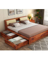 Adolph Sheesham Wood Bed With Side Storage 