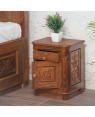 Solid Wood Czar Carving Bedside Table