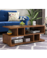 Novak Z Shaped Engineered Wood Coffee Table with Open Shelves 