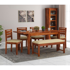 Advin 6 Seater Extendable With Bench Dining Set 