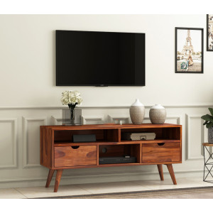 Lynton Large Tv Unit with Two Pull Out Drawers and Shelves 