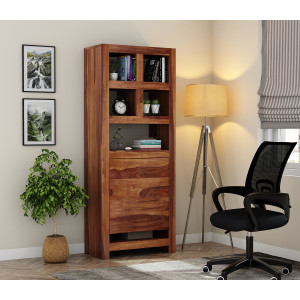 Citrina Study Table with Storage Cabinet and Shelves 