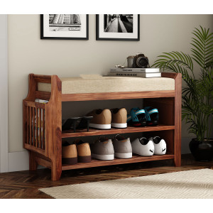 Rafael Shoe Rack with Seat and Shelves 