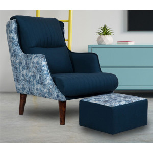 Jerrish Wing Chair With Ottoman 