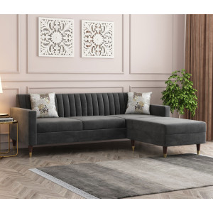 Everett L - Shape Fabric Sofa 