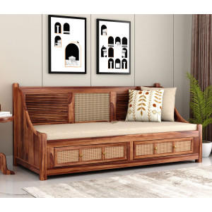 Alistair Designer Sheesham Wood Divan Bed with Mattress 