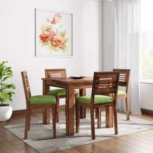 Solid Sheesham 4 Seater Dining Table With Natural Finish
