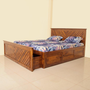 Solid Wooden Bed Crosing Desing Bed