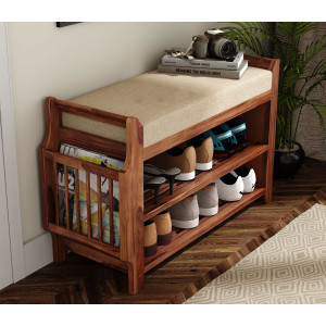 Jax Shoe Rack with Seat and Shelves 