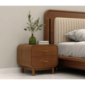 Lotus Premium Solid Wood Bedside Table 