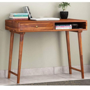 Sheesham Wood Study Table for Living Room Office Table for Home (Honey Finish) 