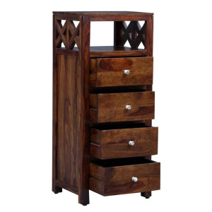 Cristian Wood Chest of Drawers for Living Room | Sideboard with Bookcase