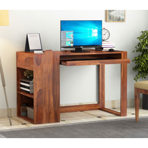 Alkin Study Table with Keyboard Tray and Side Storage 