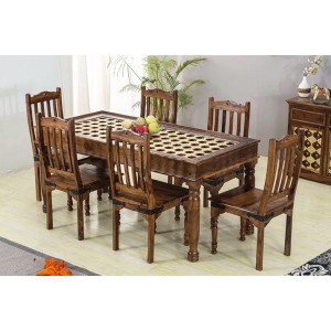 Solid Wood Brass Dining Set A