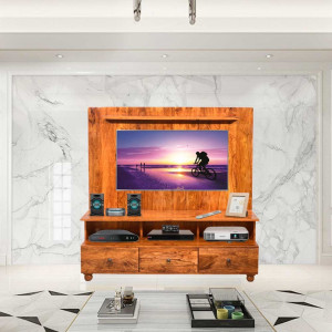 SOLID WOODEN TV & LED STAND CUM SHELF