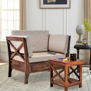 Solid Wood Aldrich Single Seater sofa