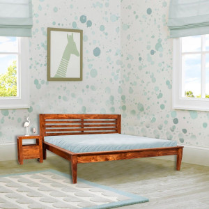 Sheesham Wooden Home Lynet Bed Without Storage