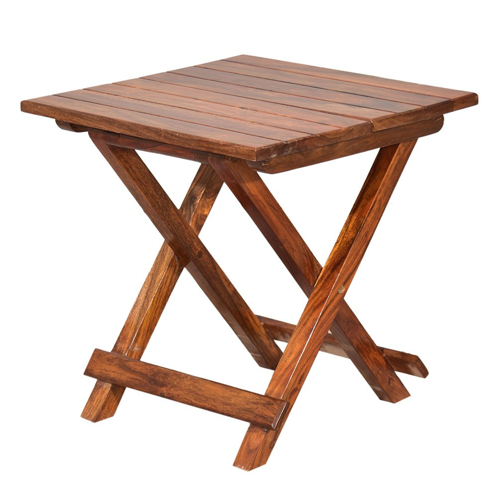 Buy Solid Wooden Folding Small Table Made with solid sheesham wood